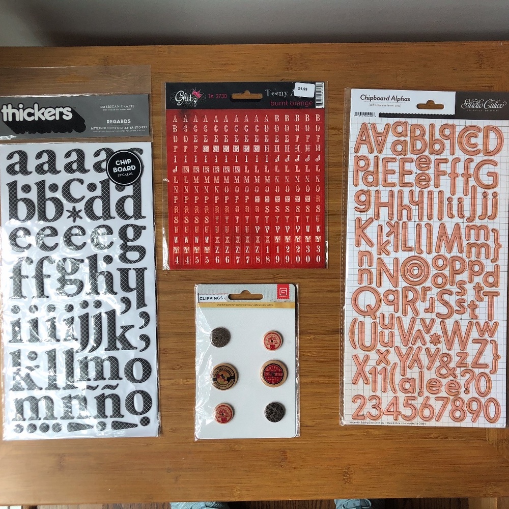 Miscellaneous crafting letter sets